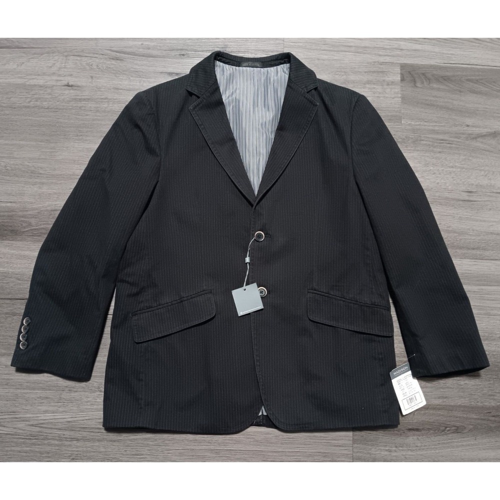 NWT Madison Modern‎ Fit Men's Black Pinstriped Unstructured Sport Coat Size 40S